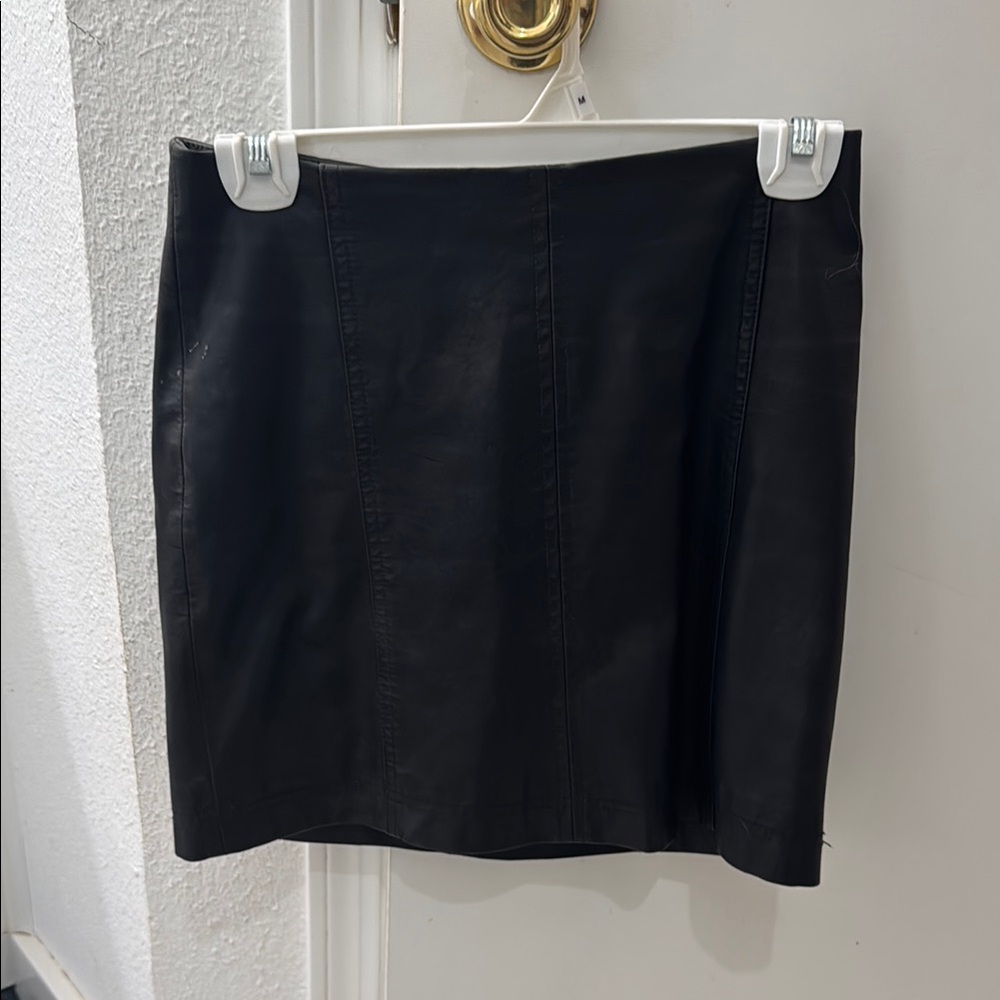 Free People Leather Black Skirt